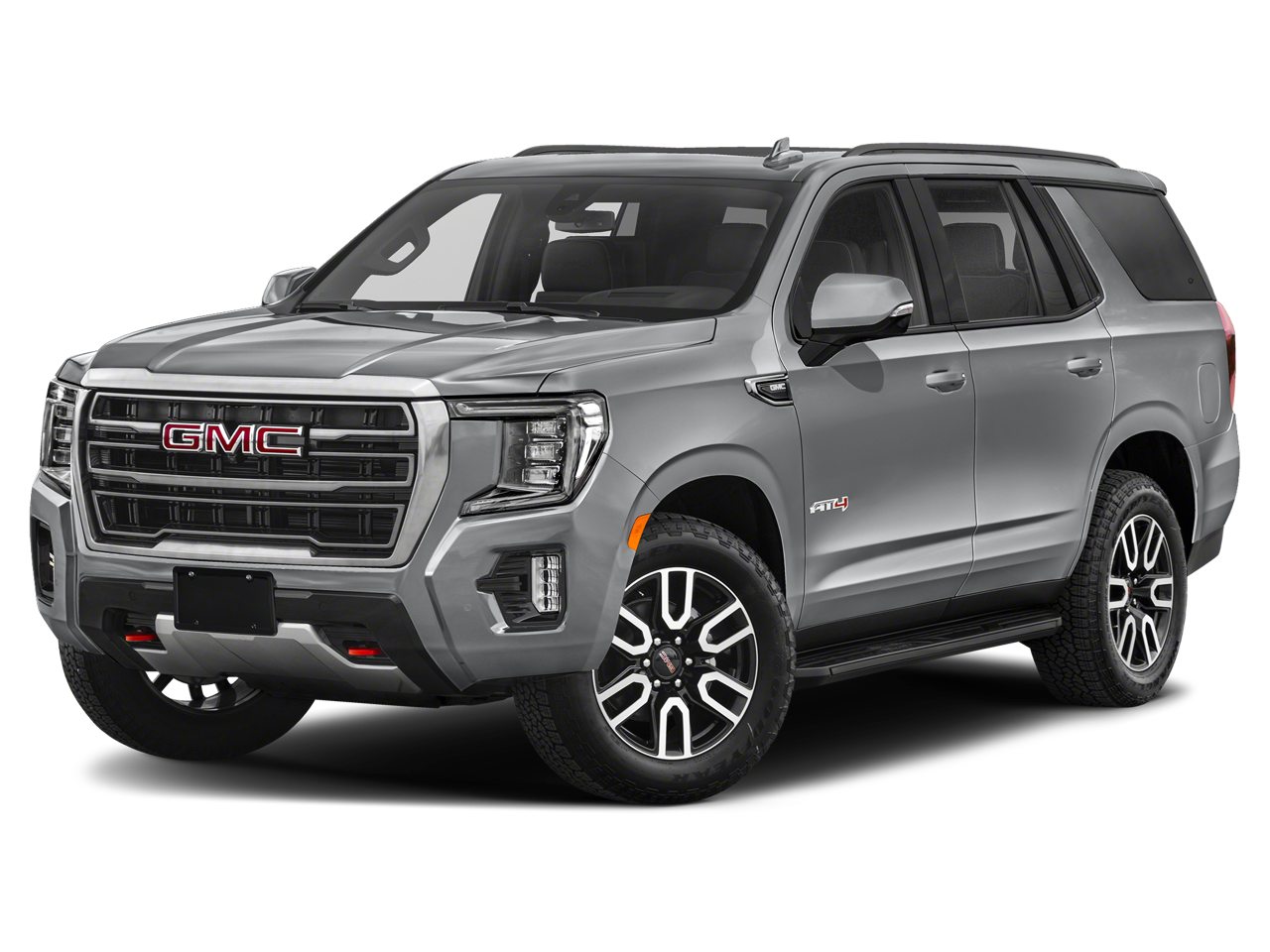 2024 GMC Yukon AT4 in Sterling Metallic — front three-quarter view