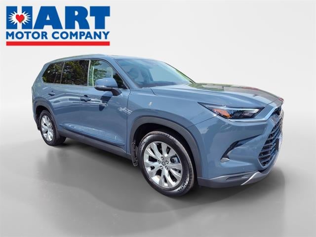 2025 Toyota Grand Highlander LE in Storm Cloud — front three-quarter view