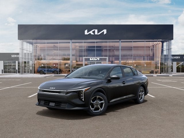 2026 Kia K4 LXS in Interstellar Gray — front three-quarter view