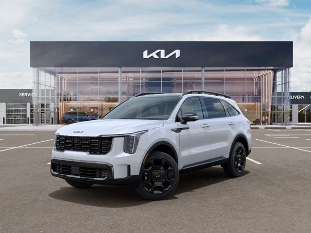 2026 Kia Sorento X-Line SX Prestige in Glacial White Pearl — front three-quarter view