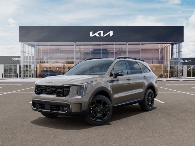 2026 Kia Sorento X-Line SX in Road Rider Brown — front three-quarter view