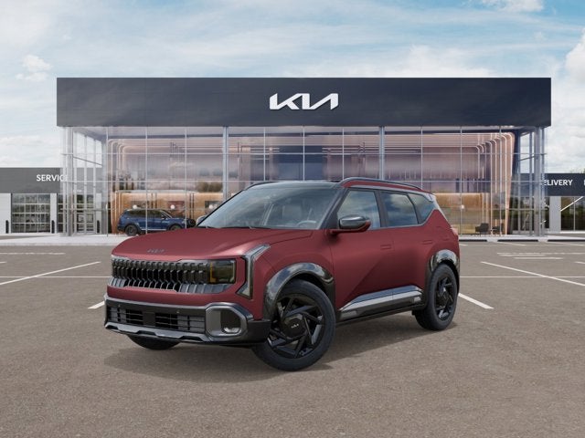 2027 Kia Seltos X-Line SX in Magma Red Matte — front three-quarter view